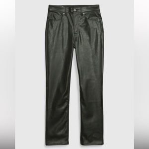 NWT Gap Faux Leather High Rise Vintage Slim Pants in Mistletoe Green